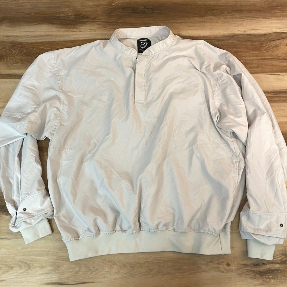 Lightweight Men's Pullover Shirt Jacket in Off-White